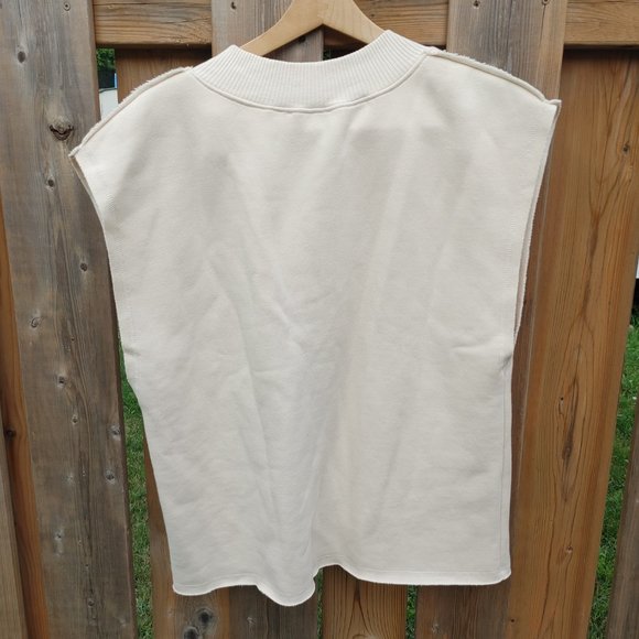 PLUSH ZARA Sleeveless V Neck Sweatshirt Size M Men's NWOT - Picture 3 of 8